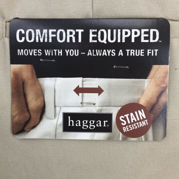 Haggar Mens Khaki Dress Pant Bundle of 2 Size 38x31 EXCELLENT Condition - Picture 6 of 12